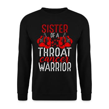 Sister Throat Cancer Awareness Sibling Twin - Unisex Pullover - Schwarz - Vorne - Alina (178cm) & Michal (187cm)
