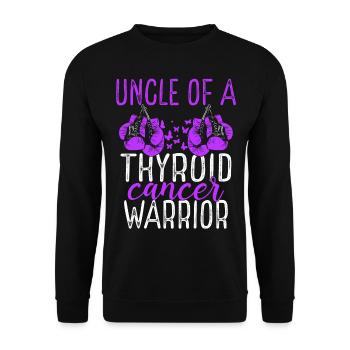 Uncle Thyroid Cancer Awareness Niece Nephew - Unisex Pullover - Schwarz - Vorne - Alina (178cm) & Michal (187cm)