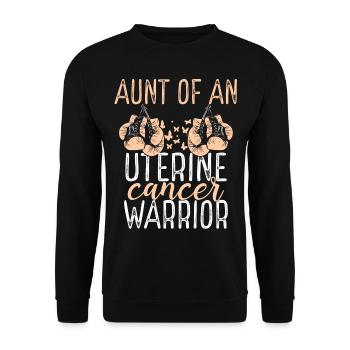 Aunt Uterine Cancer Awareness Niece Nephew - Unisex Sweatshirt - black - Front - Alina (178cm) & Michal (187cm)