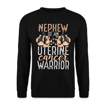 Nephew Uterine Cancer Awareness Aunt Uncle - Unisex Sweatshirt - black - Front - Alina (178cm) & Michal (187cm)