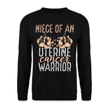 Niece Uterine Cancer Awareness Aunt Uncle - Unisex Sweatshirt - black - Front - Alina (178cm) & Michal (187cm)