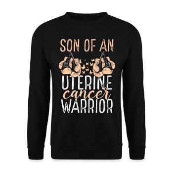 Son Uterine Cancer Awareness Month Ribbon - Unisex Sweatshirt - black - Front - Alina (178cm) & Michal (187cm)