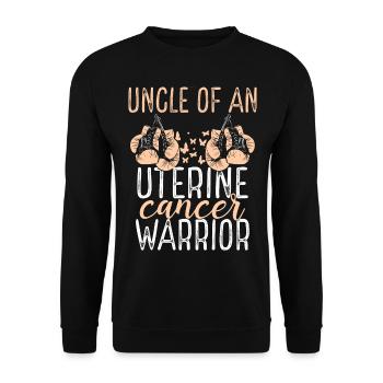Uncle Uterine Cancer Awareness Niece Nephew - Unisex Sweatshirt - black - Front - Alina (178cm) & Michal (187cm)