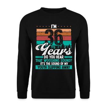 36 ans drôle obtenir vieux humour idée d’anniversaire - Sweat-shirt Unisexe - noir - Devant - Alina (178cm) & Michal (187cm)