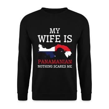 Rien ne me fait peur, épouse panaméenne Panama - Sweat-shirt Unisexe - noir - Devant - Alina (178cm) & Michal (187cm)