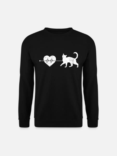 Cat heartbeat - Unisex Sweatshirt - black