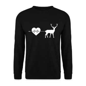 Battement de cœur de cerf - Sweat-shirt Unisexe - noir - Devant - Alina (178cm) & Michal (187cm)