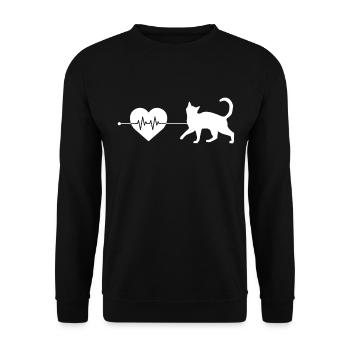 Battement de cœur de chat - Sweat-shirt Unisexe - noir - Devant - Alina (178cm) & Michal (187cm)