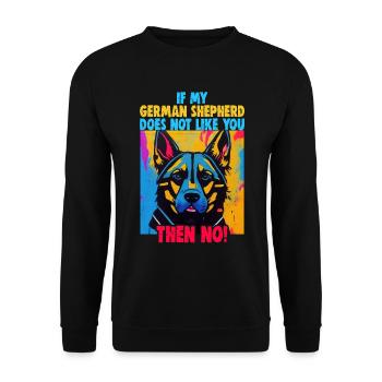 Hunde Deutscher Schäfer Hundeliebhaber - Unisex Pullover - Schwarz - Vorne - Alina (178cm) & Michal (187cm)