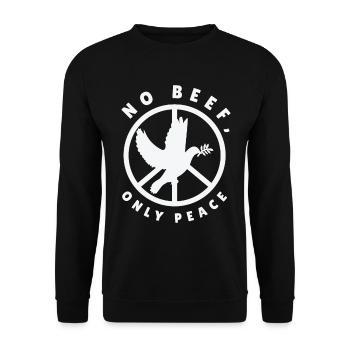 Nature Fan Peace Sign Dove Nature Positivity Bird - Unisex Sweatshirt - black - Front - Alina (178cm) & Michal (187cm)