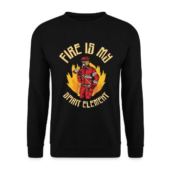 Feuer Geist Element Feuerwehrmann Feuerwehrmann - Unisex Pullover - Schwarz - Vorne - Alina (178cm) & Michal (187cm)