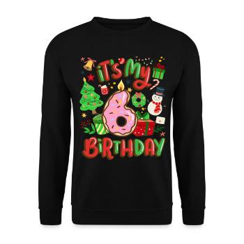 Es Ist Mein 6 Geburtstag Schneemann Weihnachten - Unisex Pullover - Schwarz - Vorne - Alina (178cm) & Michal (187cm)