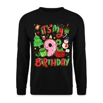 Es Ist Mein 9 Geburtstag Schneemann Weihnachten - Unisex Pullover - Schwarz - Vorne - Alina (178cm) & Michal (187cm)