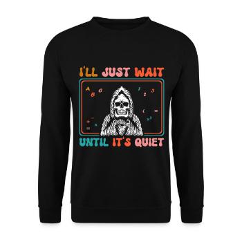 I just wait until it's quiet Halloween - Unisex Sweatshirt - black - Front - Alina (178cm) & Michal (187cm)