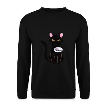J’ai puked drôle de chat choix américain - Sweat-shirt Unisexe - noir - Devant - Alina (178cm) & Michal (187cm)