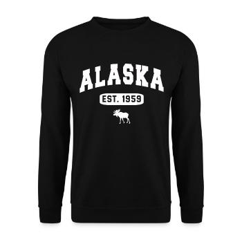 Alaska Geschenk Kinder Herren Damen USA Natur Eis - Unisex Pullover - Schwarz - Vorne - Alina (178cm) & Michal (187cm)