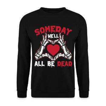 I just wait until it's quiet Halloween - Unisex Sweatshirt - black - Front - Alina (178cm) & Michal (187cm)