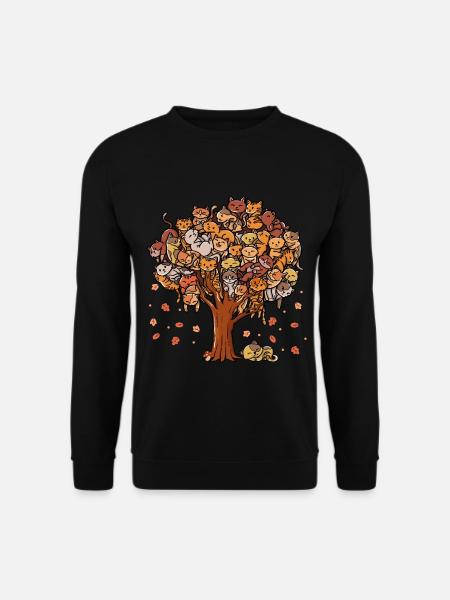 Chaton d’arbre d’automne Famille de chats Automne - Sweat-shirt Unisexe - noir