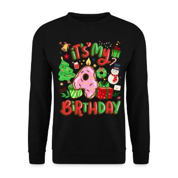 C’est mon Noël de bonhomme de neige de 4 ans - Sweat-shirt Unisexe - noir - Devant - Alina (178cm) & Michal (187cm)