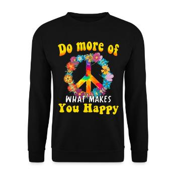Hippie Peace Groovy Flowerpower Boho Woodstock - Sweat-shirt Unisexe - noir - Devant - Alina (178cm) & Michal (187cm)