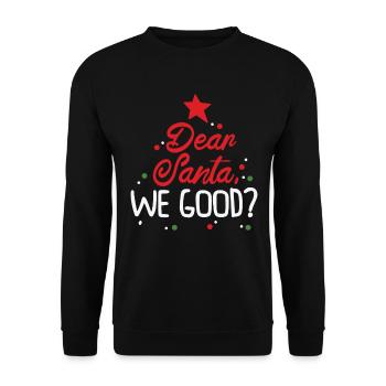 Dear Santa Christmas Holiday Typography - Unisex Sweatshirt - black - Front - Alina (178cm) & Michal (187cm)