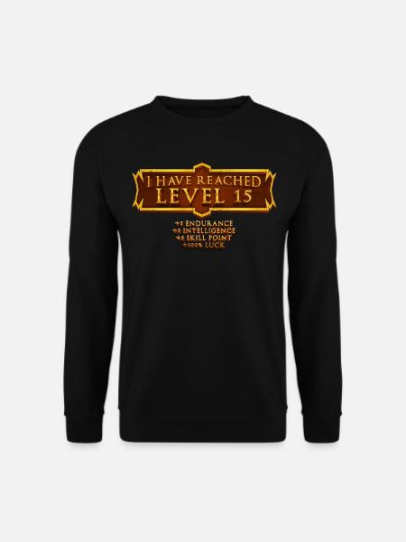 Ich Habe Die Stufe 15 Erreicht Rpg Online Gaming - Unisex Pullover - Schwarz