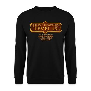 Ich Habe Die Stufe 45 Erreicht Rpg Online Gaming - Unisex Pullover - Schwarz - Vorne - Alina (178cm) & Michal (187cm)
