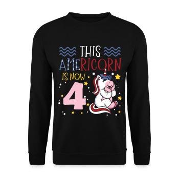 Cette Americorn est maintenant 4 Poney Licorne 4 juillet - Sweat-shirt Unisexe - noir - Devant - Alina (178cm) & Michal (187cm)