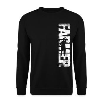 Farming Farmer Vintage Farmer - Unisex Pullover - Schwarz - Vorne - Alina (178cm) & Michal (187cm)