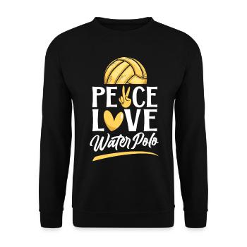Water Polo Girl Peace Love Water - Unisex Sweatshirt - black - Front - Alina (178cm) & Michal (187cm)