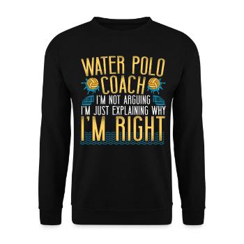 Water Polo Coach Vintage Water - Unisex Sweatshirt - black - Front - Alina (178cm) & Michal (187cm)