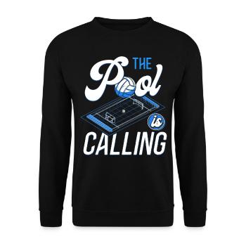 Water Polo The Pool Is Calling And - Unisex Sweatshirt - black - Front - Alina (178cm) & Michal (187cm)