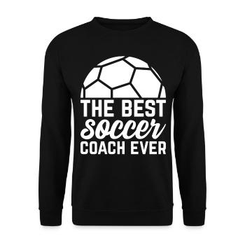 The Best Soccer Coach Ever - Soccer Trainer - Unisex Pullover - Schwarz - Vorne - Alina (178cm) & Michal (187cm)
