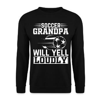 Soccer Grandpa Will Yell Loudly - Grandpa Soccer P - Unisex Pullover - Schwarz - Vorne - Alina (178cm) & Michal (187cm)