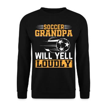 Soccer Player Grandpa - Soccer Grandpa Will Yell L - Unisex Pullover - Schwarz - Vorne - Alina (178cm) & Michal (187cm)