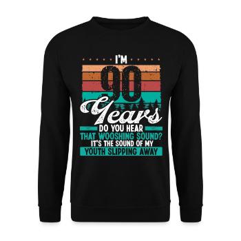 90 Year Old Funny Getting Old Humor Birthday Idea - Unisex Sweatshirt - black - Front - Alina (178cm) & Michal (187cm)