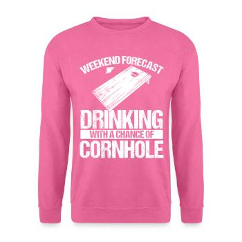 Cornhole Player Weekend Beer Drinking Drinks - Unisex Sweatshirt - pink - Front