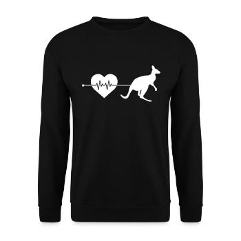 Battements de cœur kangourou - Sweat-shirt Unisexe - noir - Devant - Alina (178cm) & Michal (187cm)