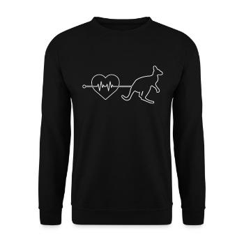 Battements de cœur kangourou - Sweat-shirt Unisexe - noir - Devant - Alina (178cm) & Michal (187cm)