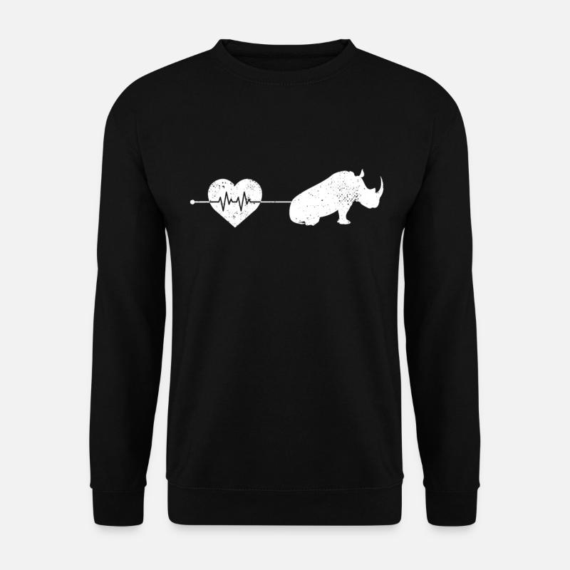 Rhinoceros heartbeat - Unisex Sweatshirt - black