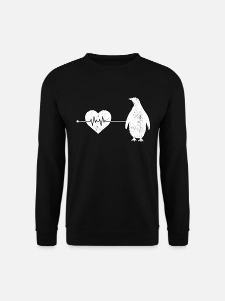 Pinguin Herzschlag - Unisex Pullover - Schwarz