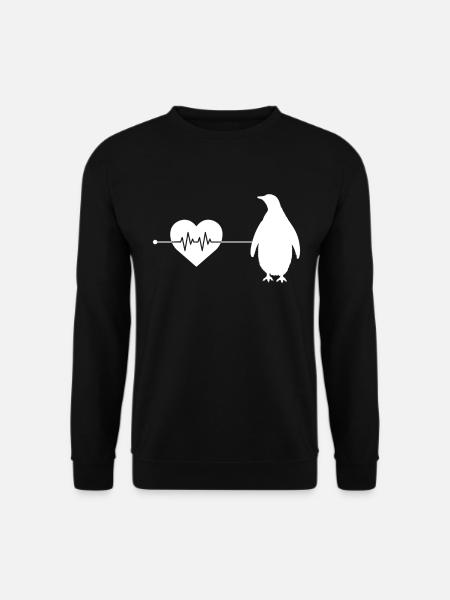 Pinguin Herzschlag - Unisex Pullover - Schwarz