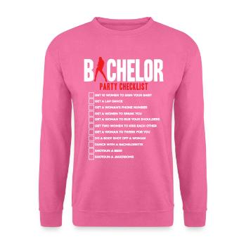 Bachelor party Checklist - Unisex Sweatshirt - pink - Front