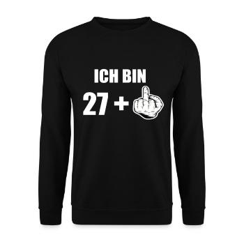 28 Geburtstag - Unisex Pullover - Schwarz - Vorne - Alina (178cm) & Michal (187cm)