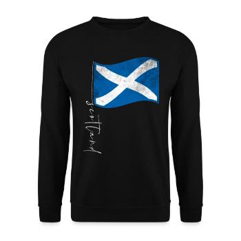 Scotland Flag Scottish - Unisex Sweatshirt - black - Front - Alina (178cm) & Michal (187cm)