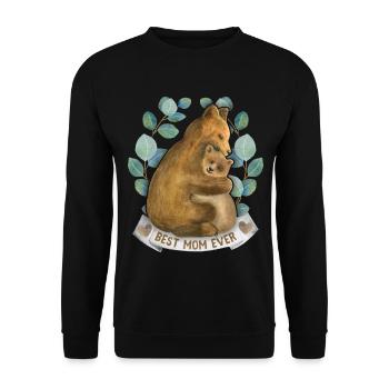 Mom-Mommy Mama-Mami Saying with Mama-Bear - Unisex Sweatshirt - black - Front - Alina (178cm) & Michal (187cm)