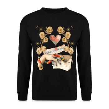 Gothic Skull Gothic-Valentine, Valentine's Day - Unisex Sweatshirt - black - Front - Alina (178cm) & Michal (187cm)
