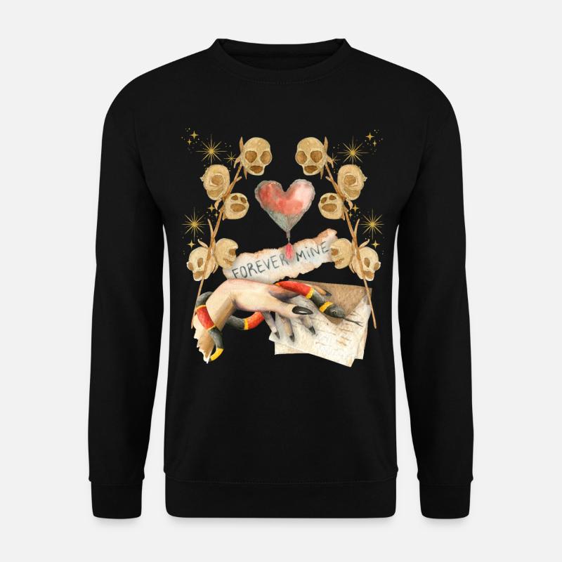Gothic Skull Gothic-Valentine, Valentinstag - Unisex Pullover - Schwarz