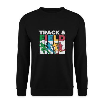 Runner Running Sport Spiel Leichtathletik - Unisex Pullover - Schwarz - Vorne - Alina (178cm) & Michal (187cm)