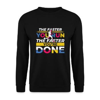 Plus vite vous courez Athlétisme coureurs - Sweat-shirt Unisexe - noir - Devant - Alina (178cm) & Michal (187cm)